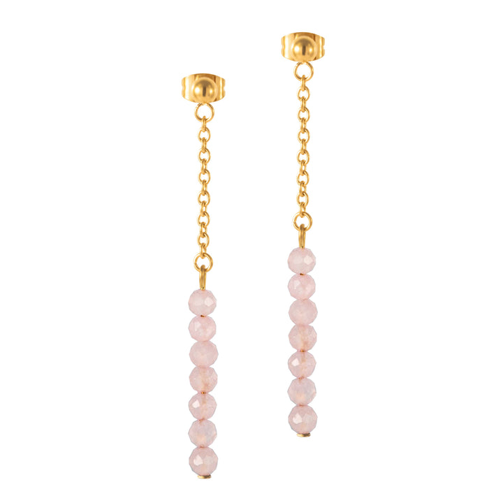 Natural Stone Earrings with Gold-Plated Clasp