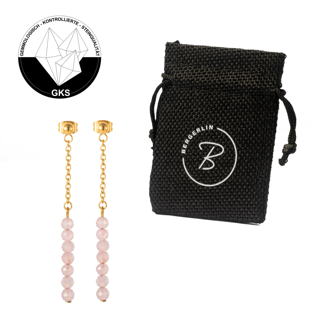 Natural Stone Earrings with Gold-Plated Clasp