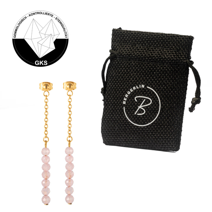Natural Stone Earrings with Gold-Plated Clasp