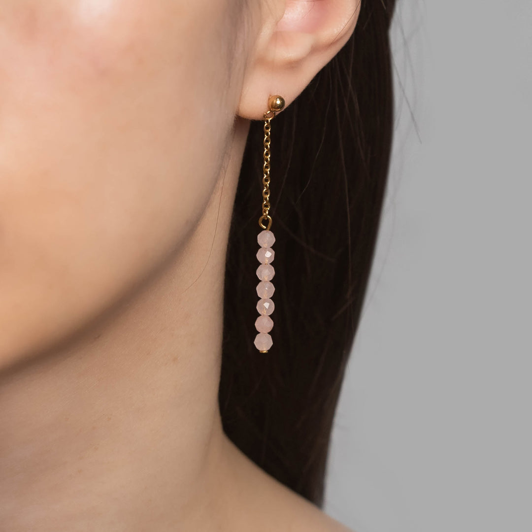 Natural Stone Earrings with Gold-Plated Clasp