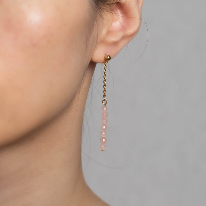 Natural Stone Earrings with Gold-Plated Clasp