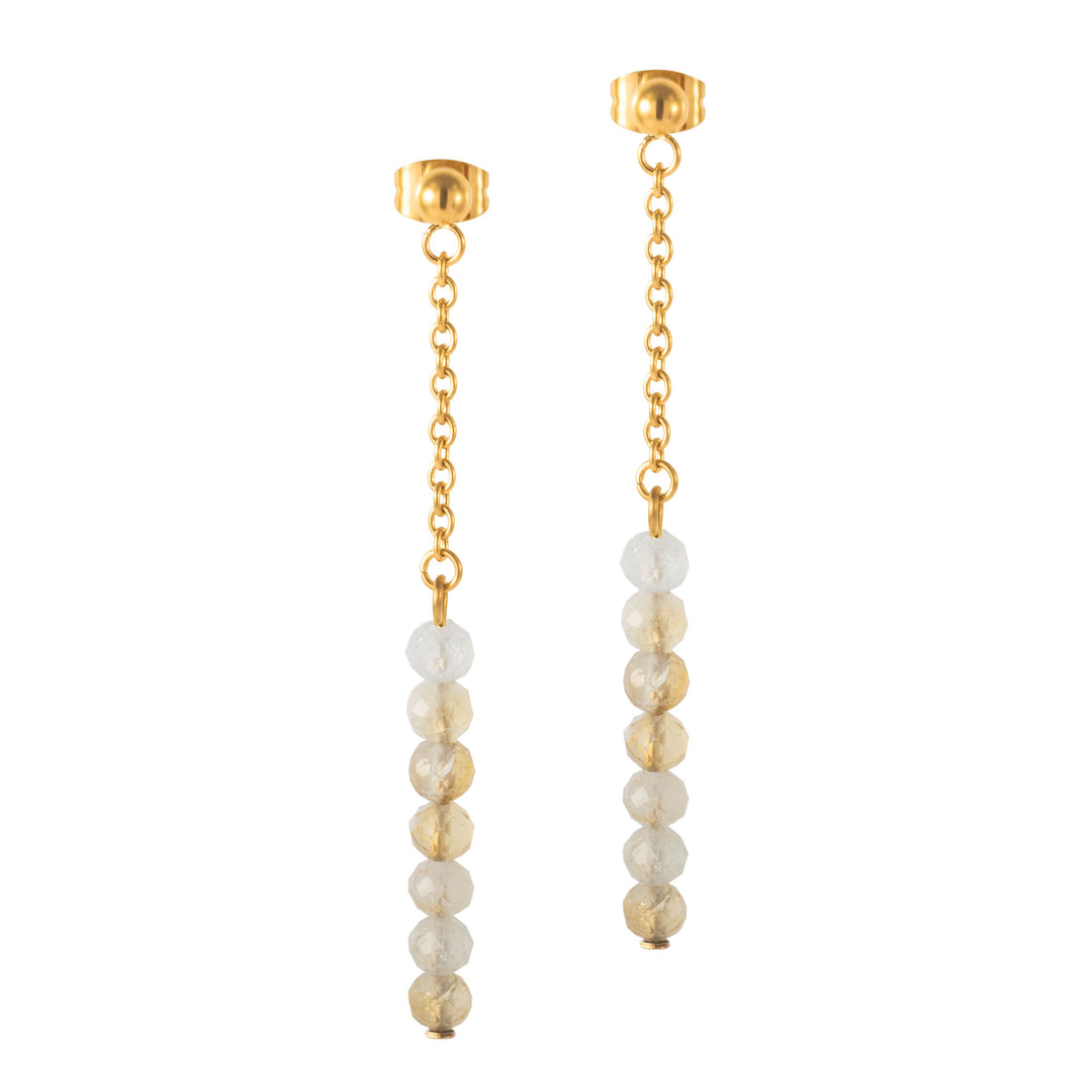 Natural Stone Earrings with Gold-Plated Clasp