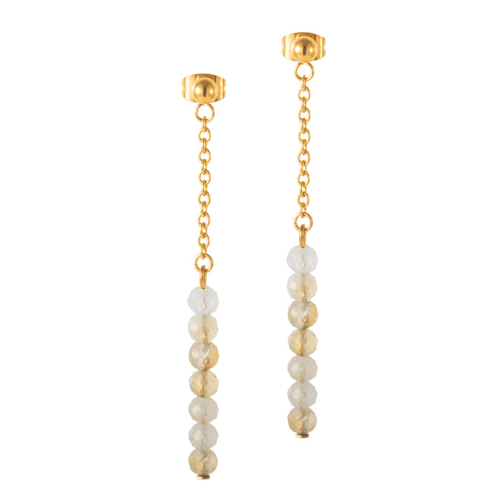 Natural Stone Earrings with Gold-Plated Clasp