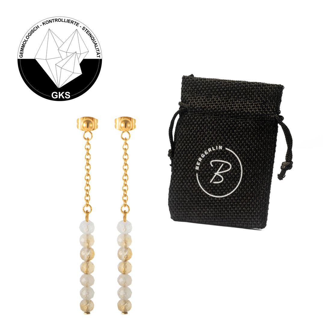 Natural Stone Earrings with Gold-Plated Clasp