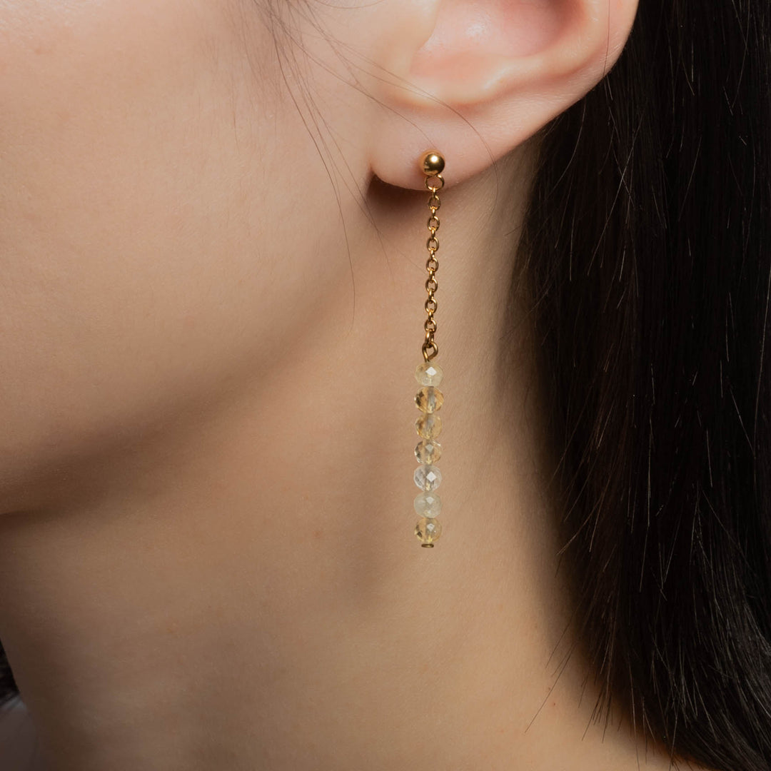 Natural Stone Earrings with Gold-Plated Clasp