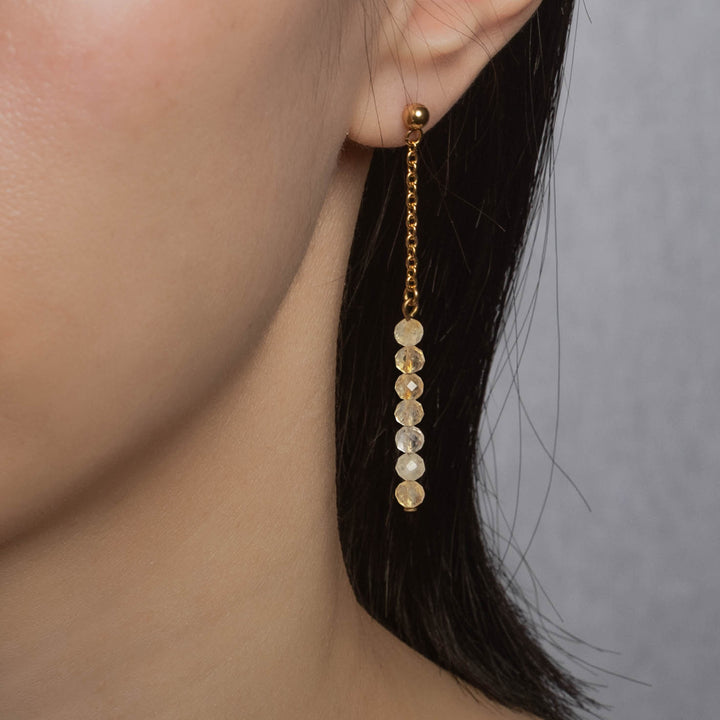 Natural Stone Earrings with Gold-Plated Clasp