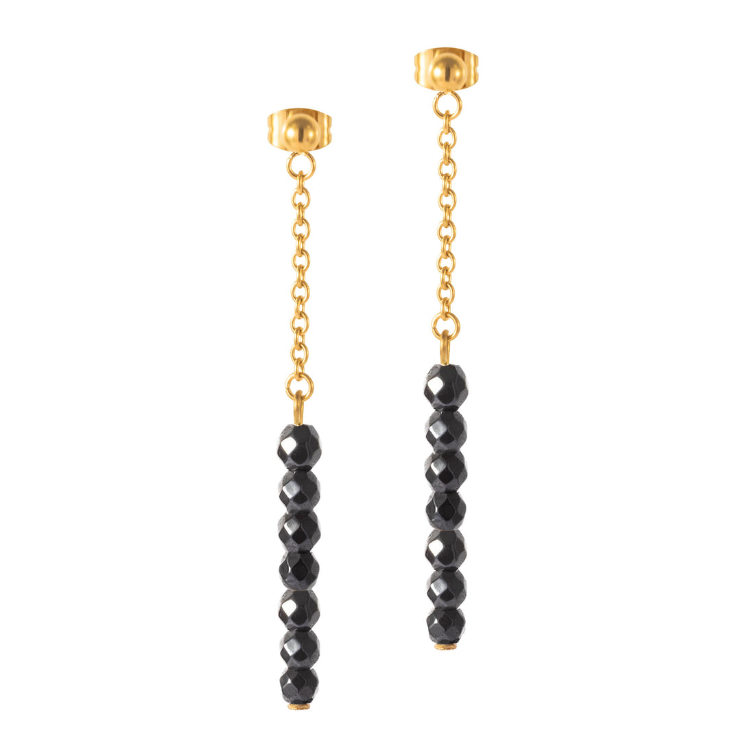 Natural Stone Earrings with Gold-Plated Clasp