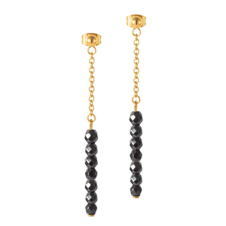 Natural Stone Earrings with Gold-Plated Clasp