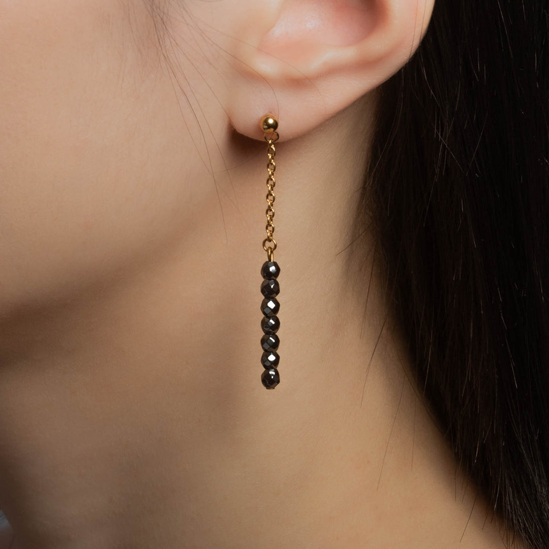 Natural Stone Earrings with Gold-Plated Clasp