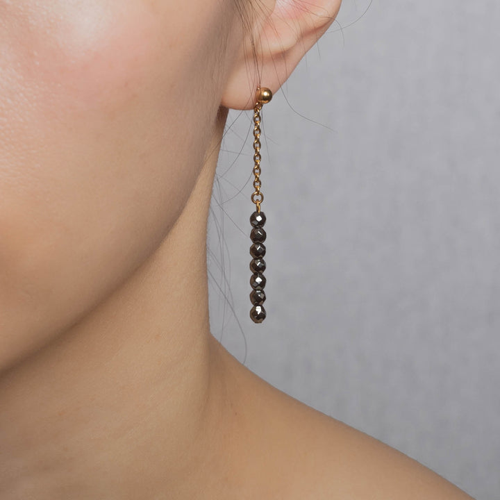 Natural Stone Earrings with Gold-Plated Clasp