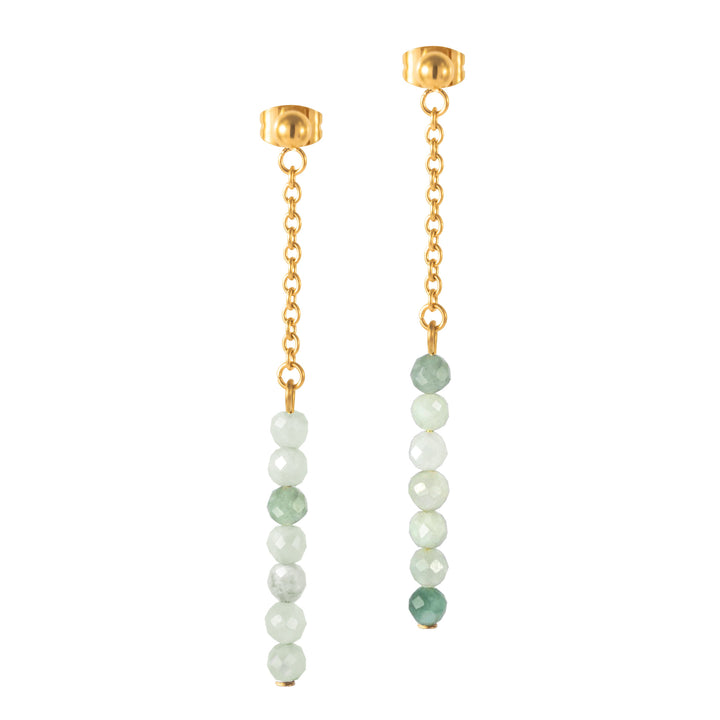 Natural Stone Earrings with Gold-Plated Clasp