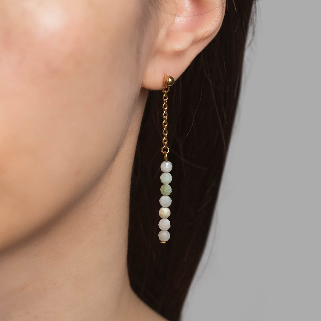 Natural Stone Earrings with Gold-Plated Clasp