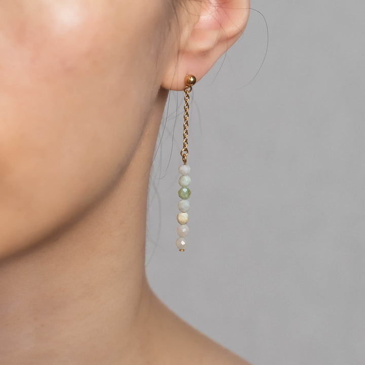 Natural Stone Earrings with Gold-Plated Clasp