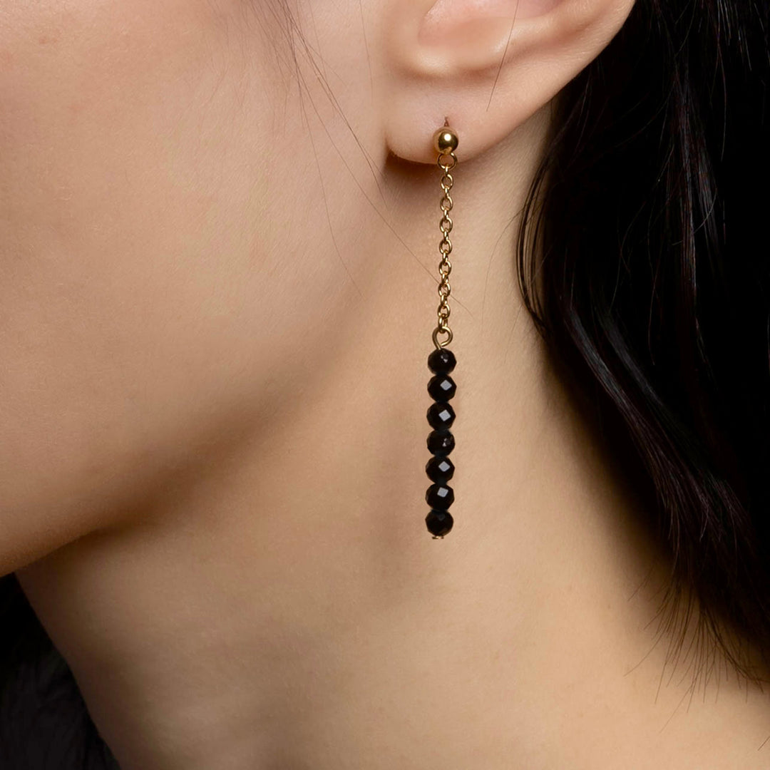 Natural Stone Earrings with Gold-Plated Clasp
