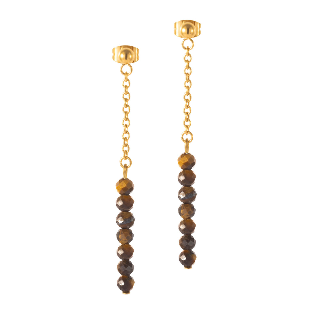 Natural Stone Earrings with Gold-Plated Clasp