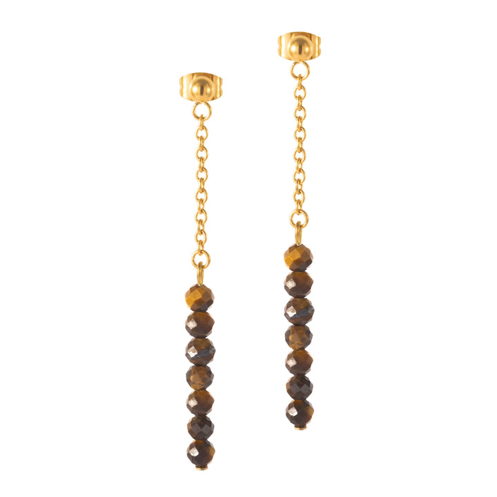 Natural Stone Earrings with Gold-Plated Clasp