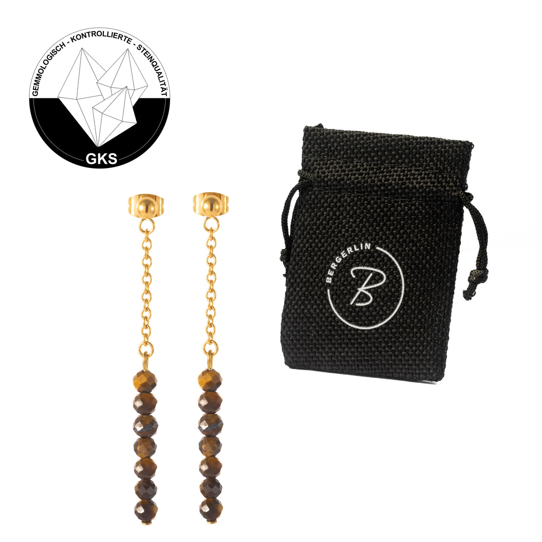 Natural Stone Earrings with Gold-Plated Clasp