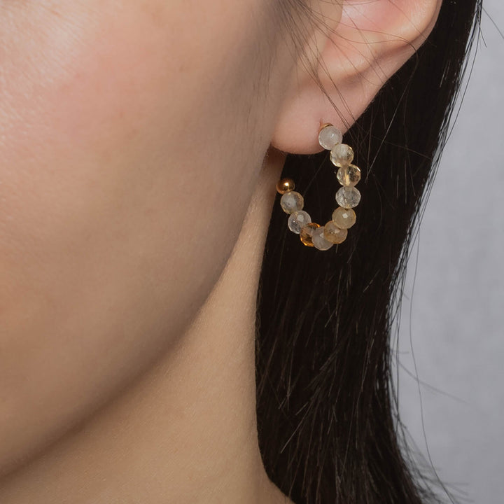 Natural Stone Creole with Gold-Plated Clasp