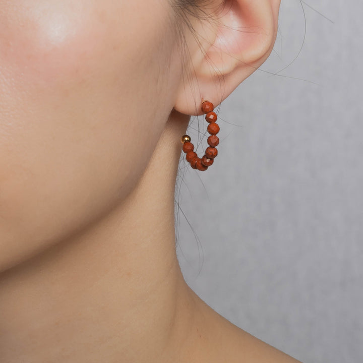 Natural Stone Creole with Gold-Plated Clasp