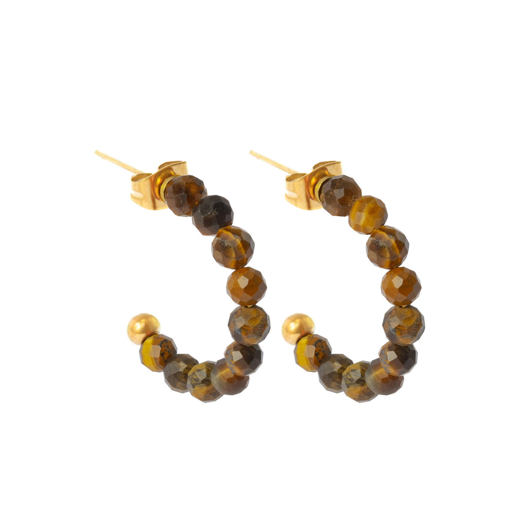 Natural Stone Creole with Gold-Plated Clasp
