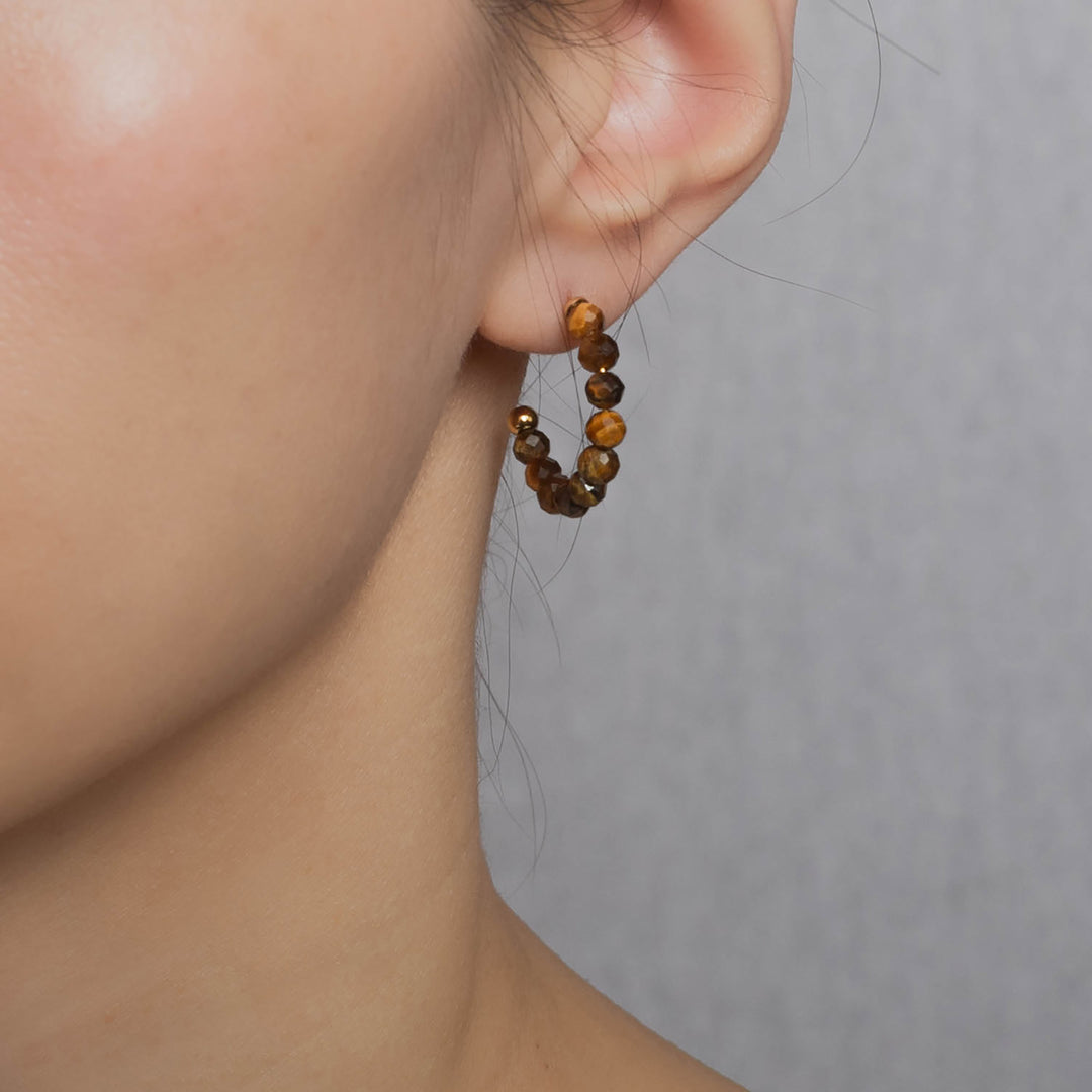 Natural Stone Creole with Gold-Plated Clasp