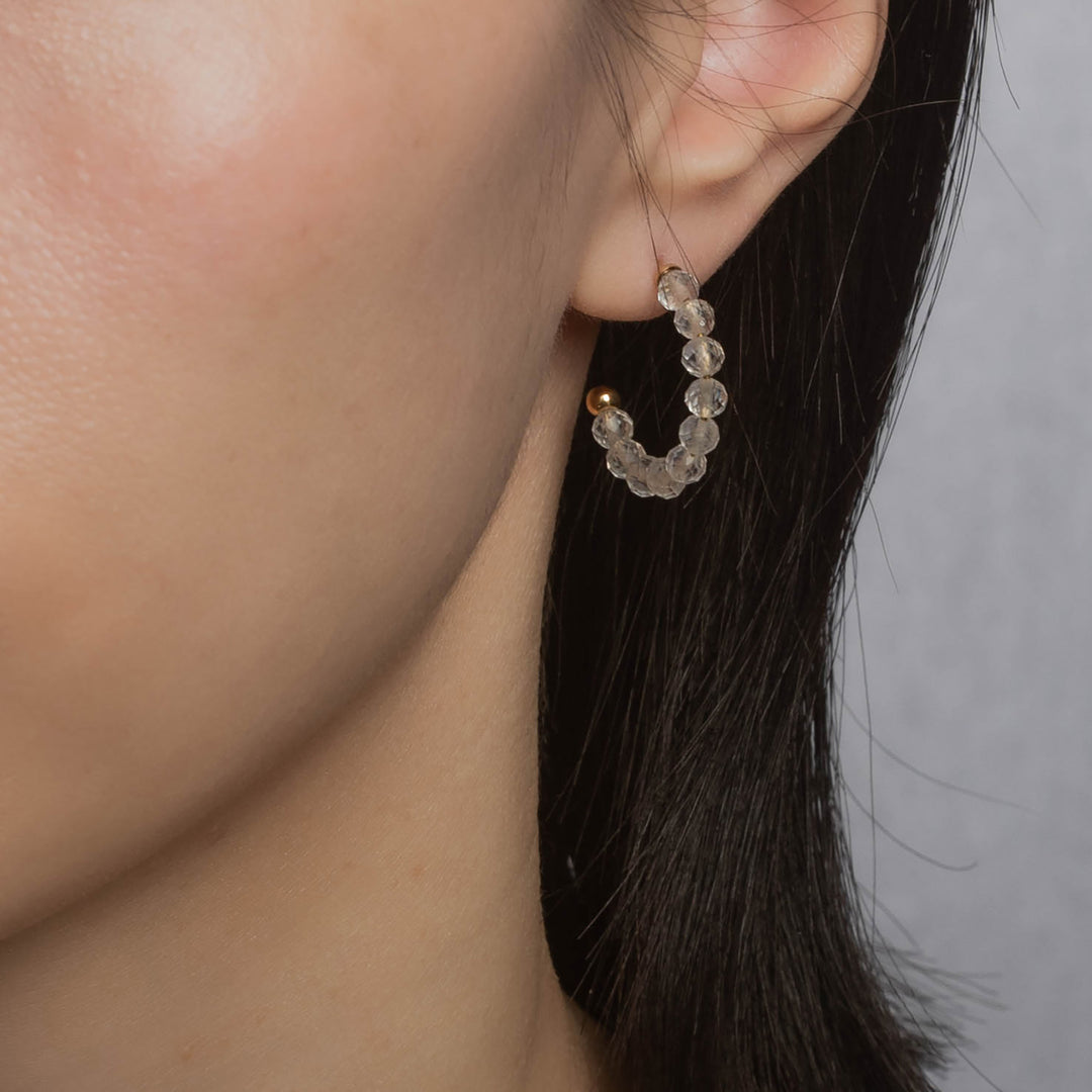 Natural Stone Creole with Gold-Plated Clasp