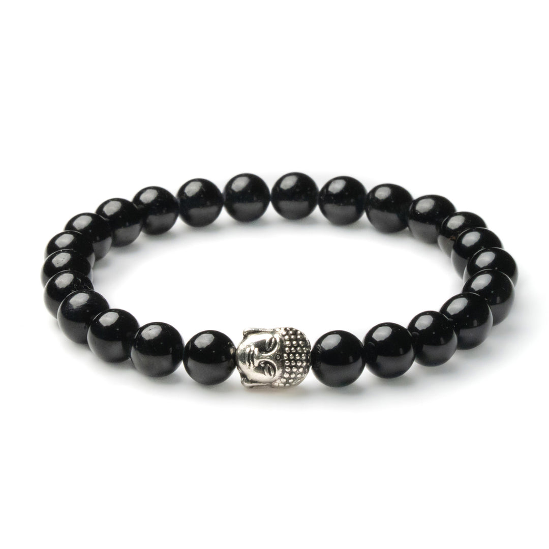 Obsidian Buddha Perlen Armband