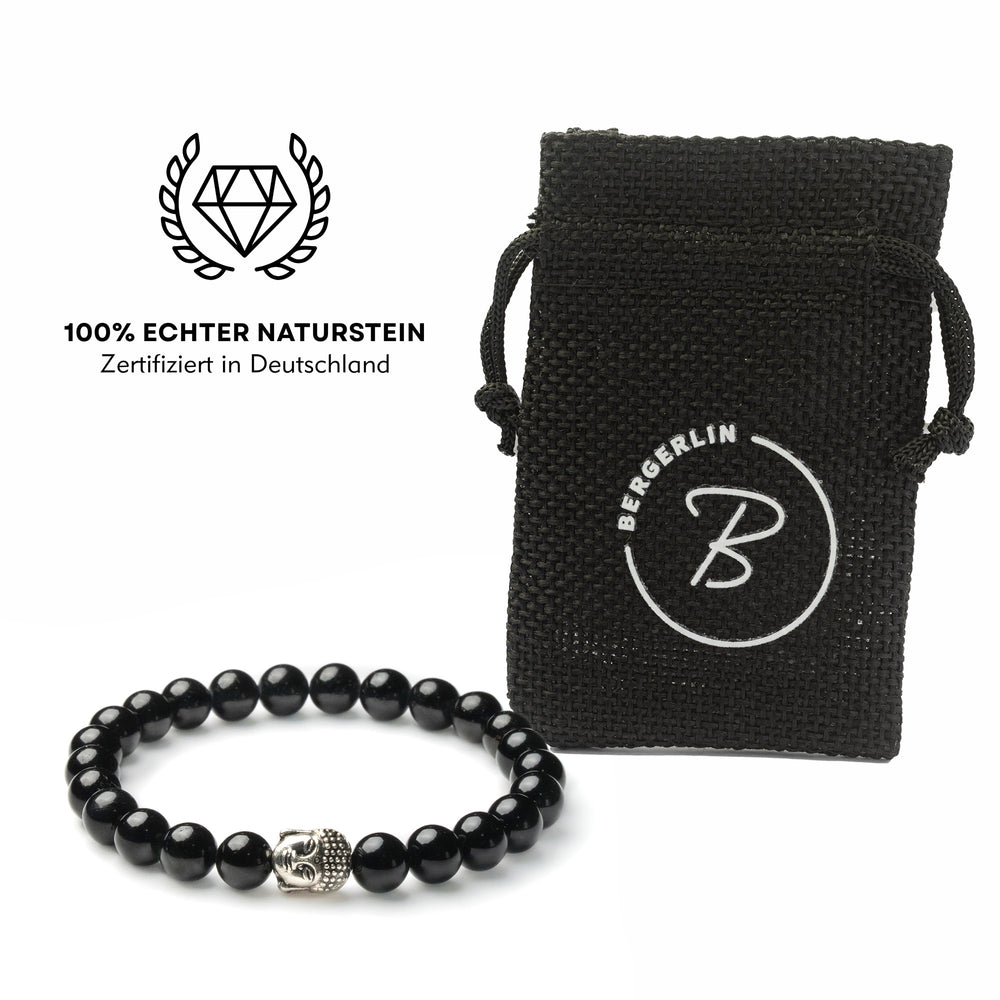 Obsidian Buddha Perlen Armband