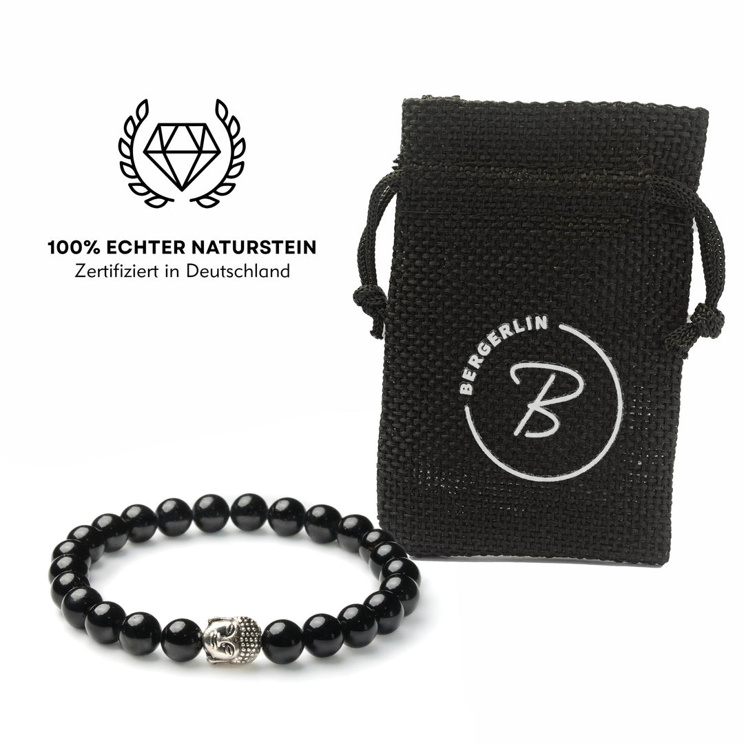 Obsidian Buddha Perlen Armband