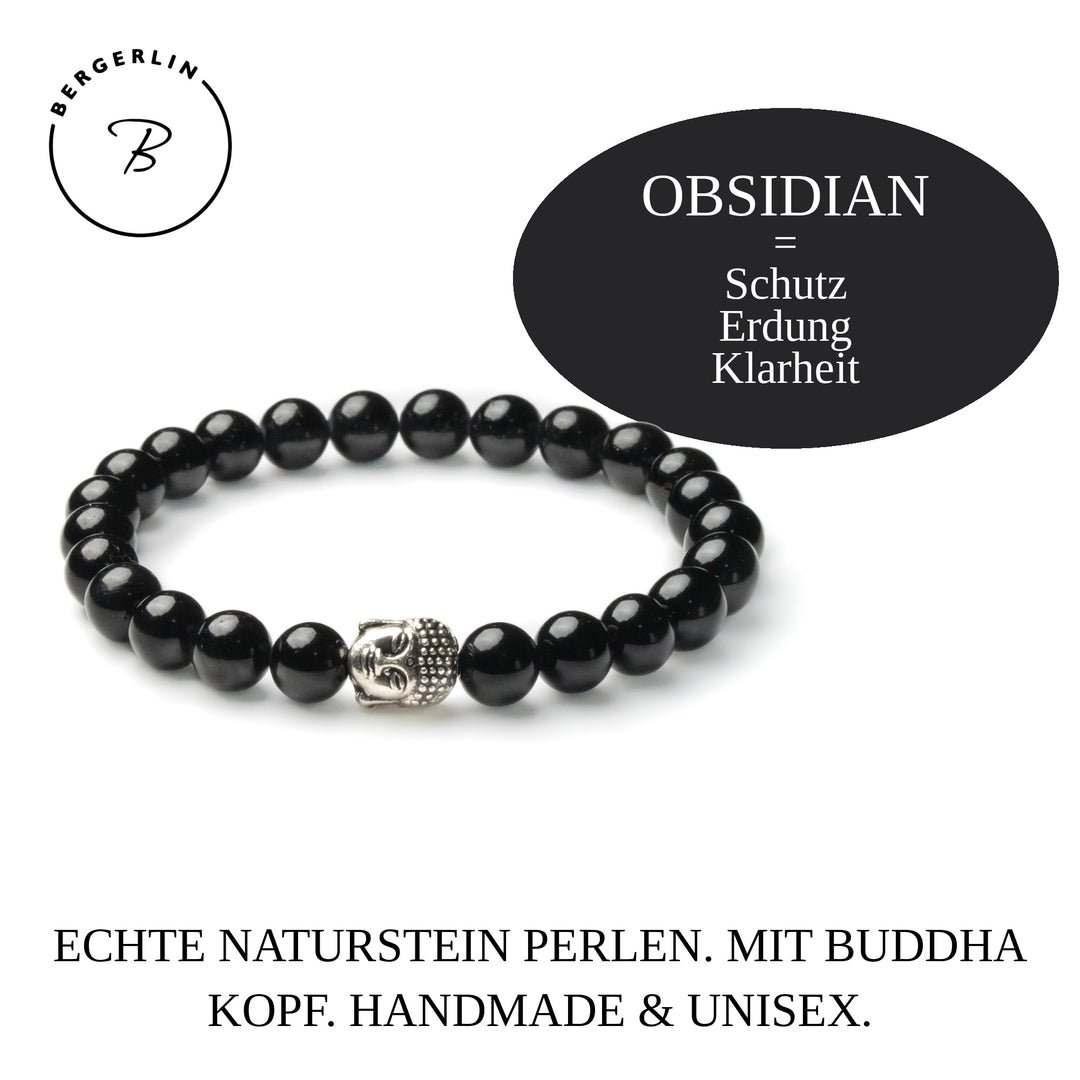 Obsidian Buddha Perlen Armband