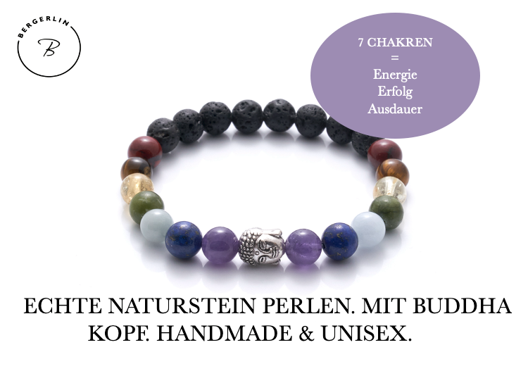 7 Chakren Naturstein Perlen Armband