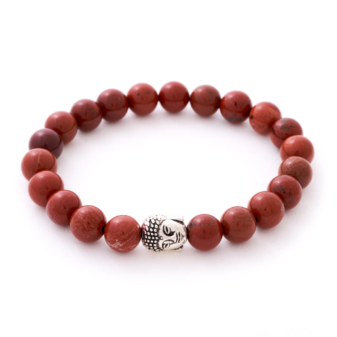 Jaspis Naturstein Buddha Perlen Armband