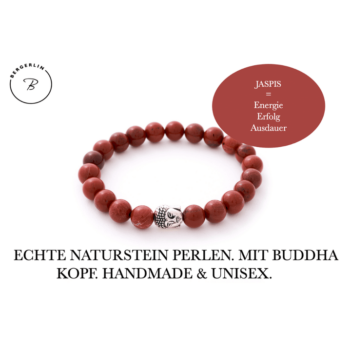 Jaspis Naturstein Buddha Perlen Armband