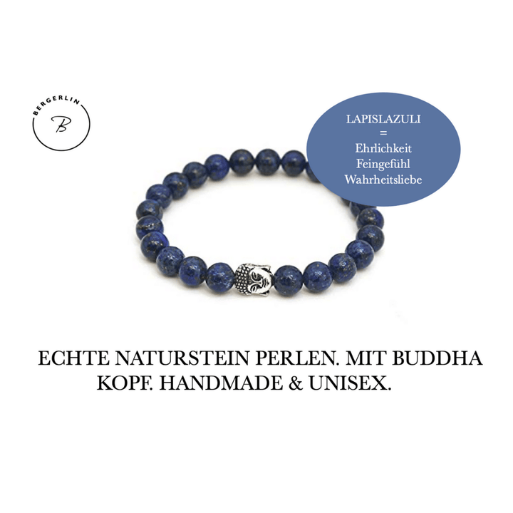 Lapislazuli Naturstein Buddha Perlen Armband (farbverbessert)