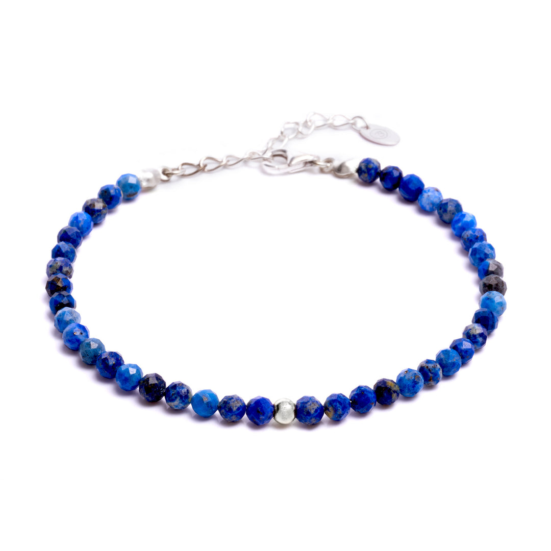 Lapislazuli Naturstein Perlen Armband mit Verschluss