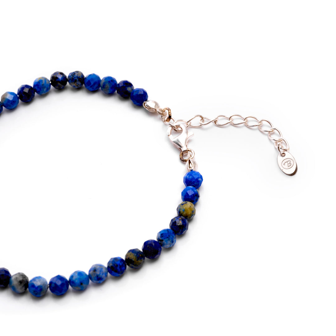 Lapislazuli Naturstein Perlen Armband mit Verschluss