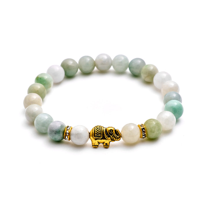 Jade Naturstein Elefanten Perlen Armband