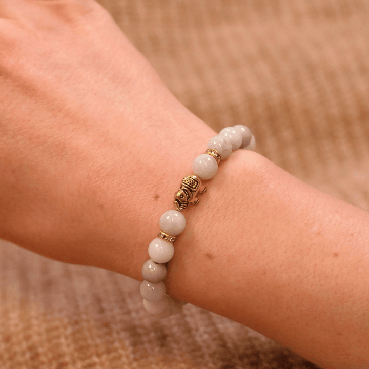 Jade Naturstein Elefanten Perlen Armband