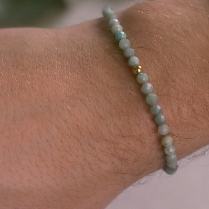 Amazonit Naturstein Perlen Armband mit Verschluss