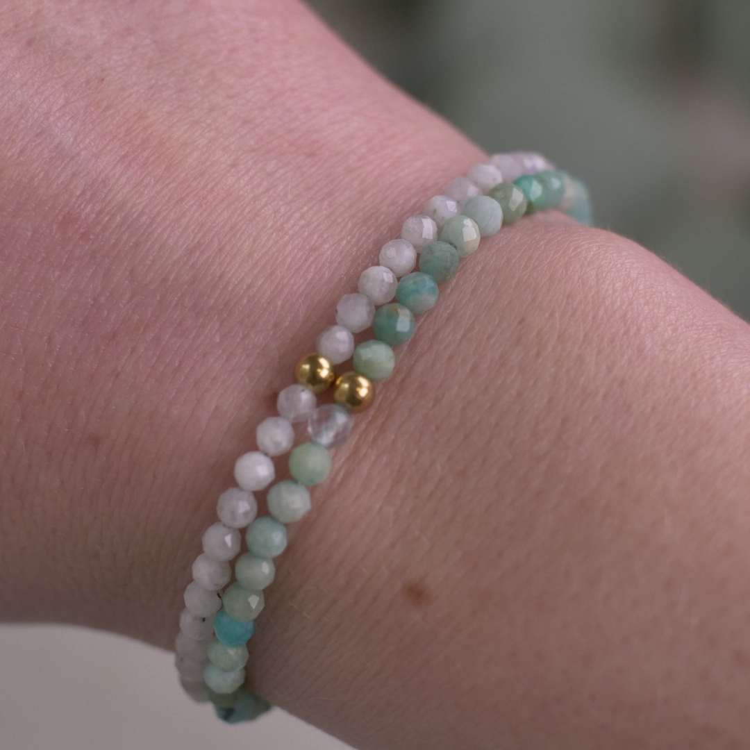 Amazonit Naturstein Perlen Armband mit Verschluss