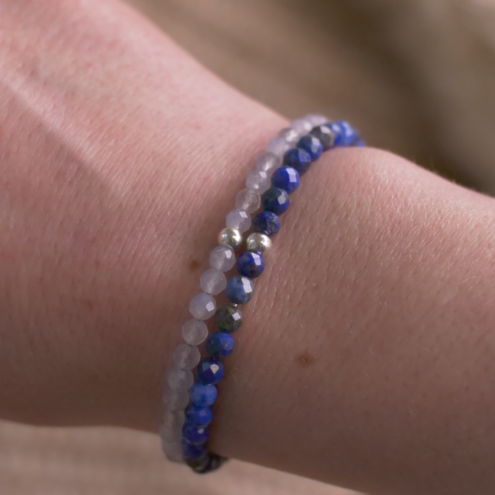 Lapislazuli Naturstein Perlen Armband mit Verschluss