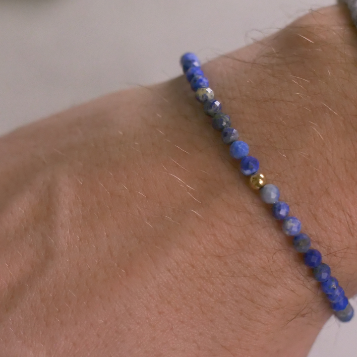 Lapislazuli Naturstein Perlen Armband mit Verschluss