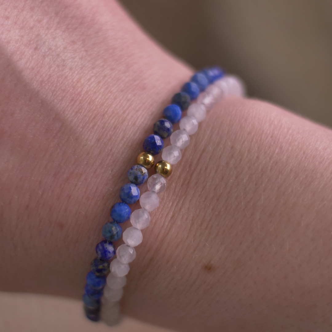 Lapislazuli Naturstein Perlen Armband mit Verschluss