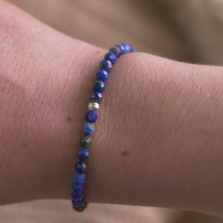 Lapislazuli Naturstein Perlen Armband mit Verschluss