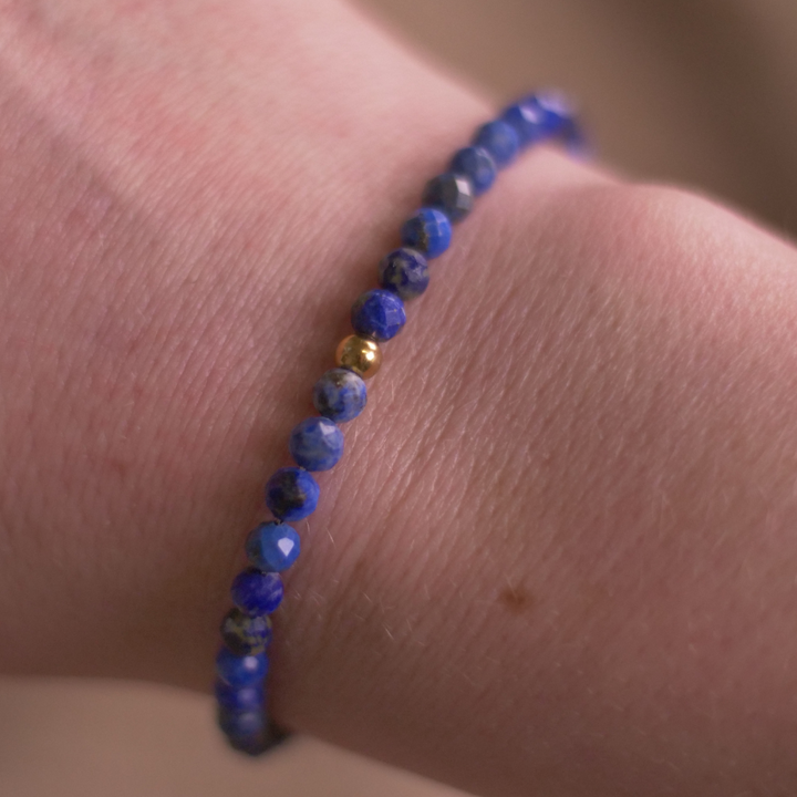 Lapislazuli Naturstein Perlen Armband mit Verschluss