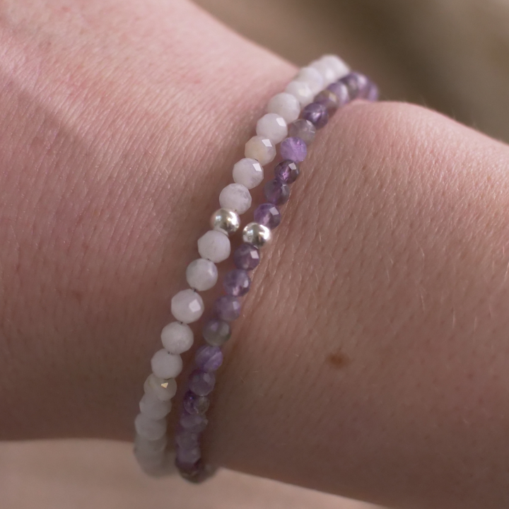 Mondstein Naturstein Perlen Armband mit Verschluss