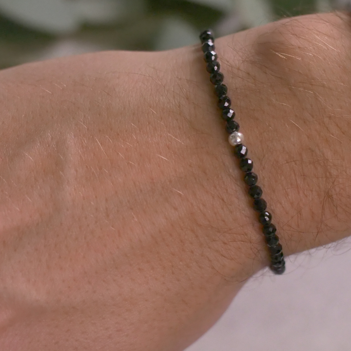 Obsidian Naturstein Perlen Armband mit Verschluss