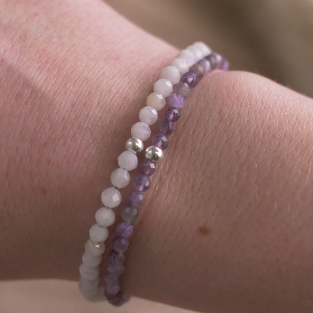 Amethyst Naturstein Perlen Armband mit Verschluss