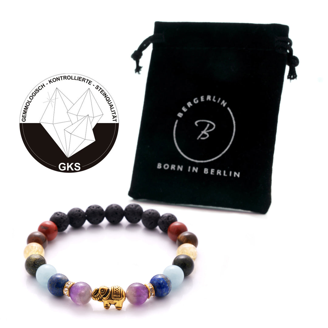 7 Chakren Naturstein Perlen Armband