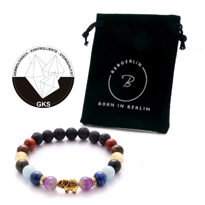 7 Chakren Naturstein Perlen Armband